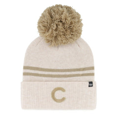 MLB Chicago Cubs '47 Women's Latte Cuffed Knit Hat with Pom