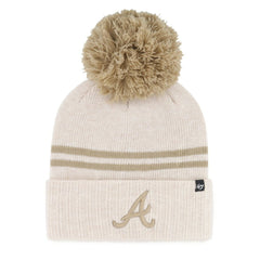 MLB Atlanta Braves '47 Women's Latte Cuffed Knit Hat with Pom