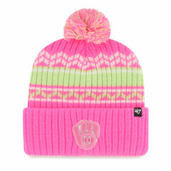 MLB Milwaukee Brewers '47 Youth Polar Vortex Cuffed Knit Hat with Pom