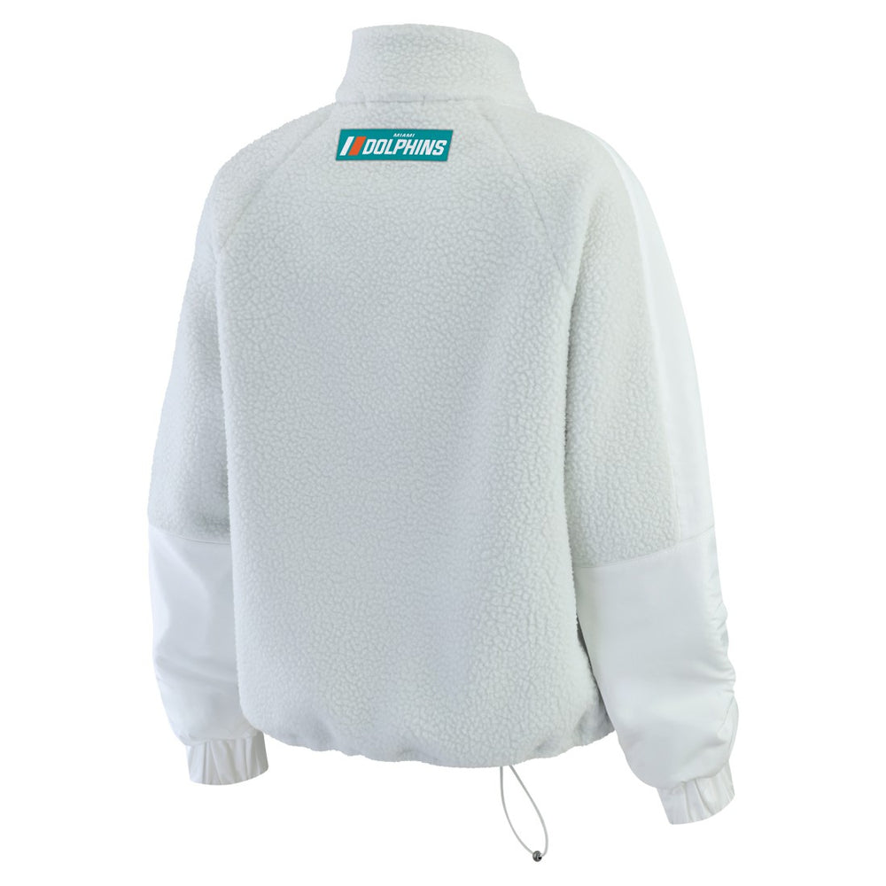 WEAR by Erin Andrews Women's Polar Fleece Half-Zip Jacket - Miami Dolphins