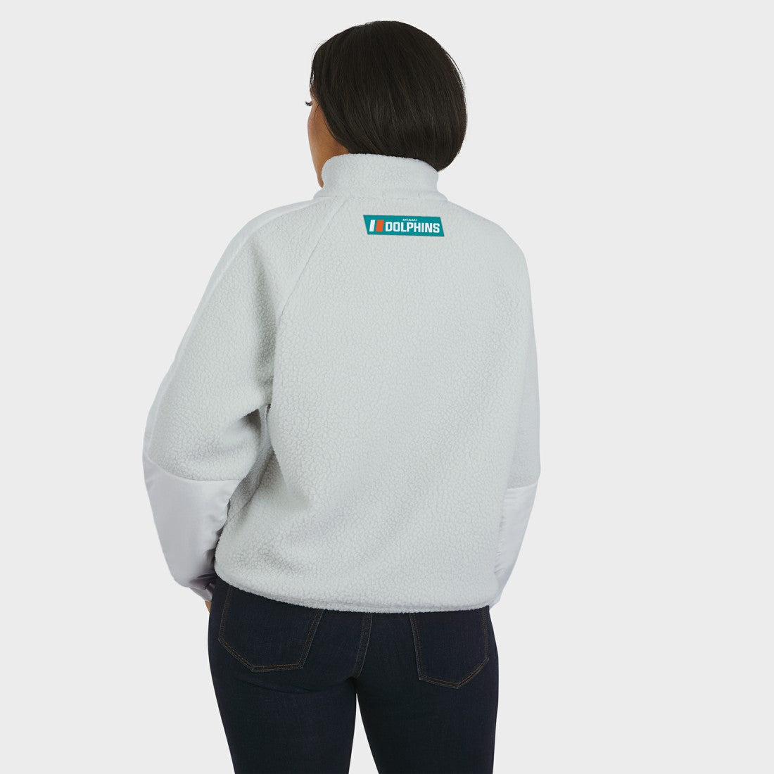 WEAR by Erin Andrews Women's Polar Fleece Half-Zip Jacket - Miami Dolphins