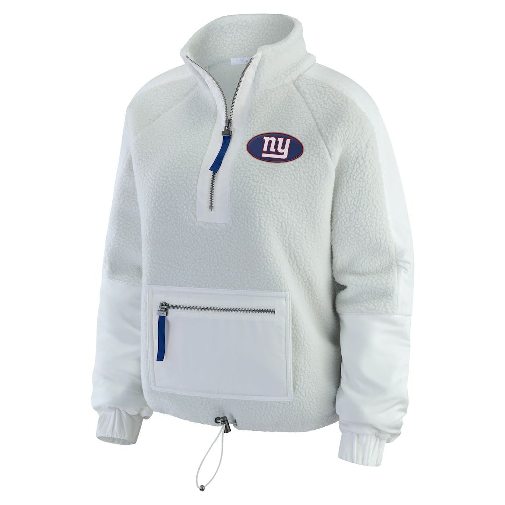 WEAR by Erin Andrews Women's Polar Fleece Half-Zip Jacket - New York Giants