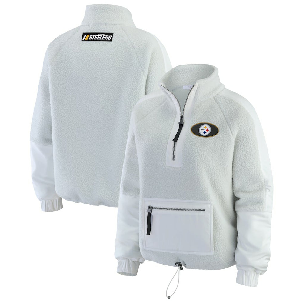 WEAR by Erin Andrews Women's Polar Fleece Half-Zip Jacket - Pittsburgh Steelers
