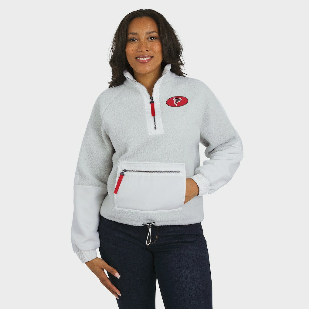 WEAR by Erin Andrews Women's Polar Fleece Half-Zip Jacket - Atlanta Falcons