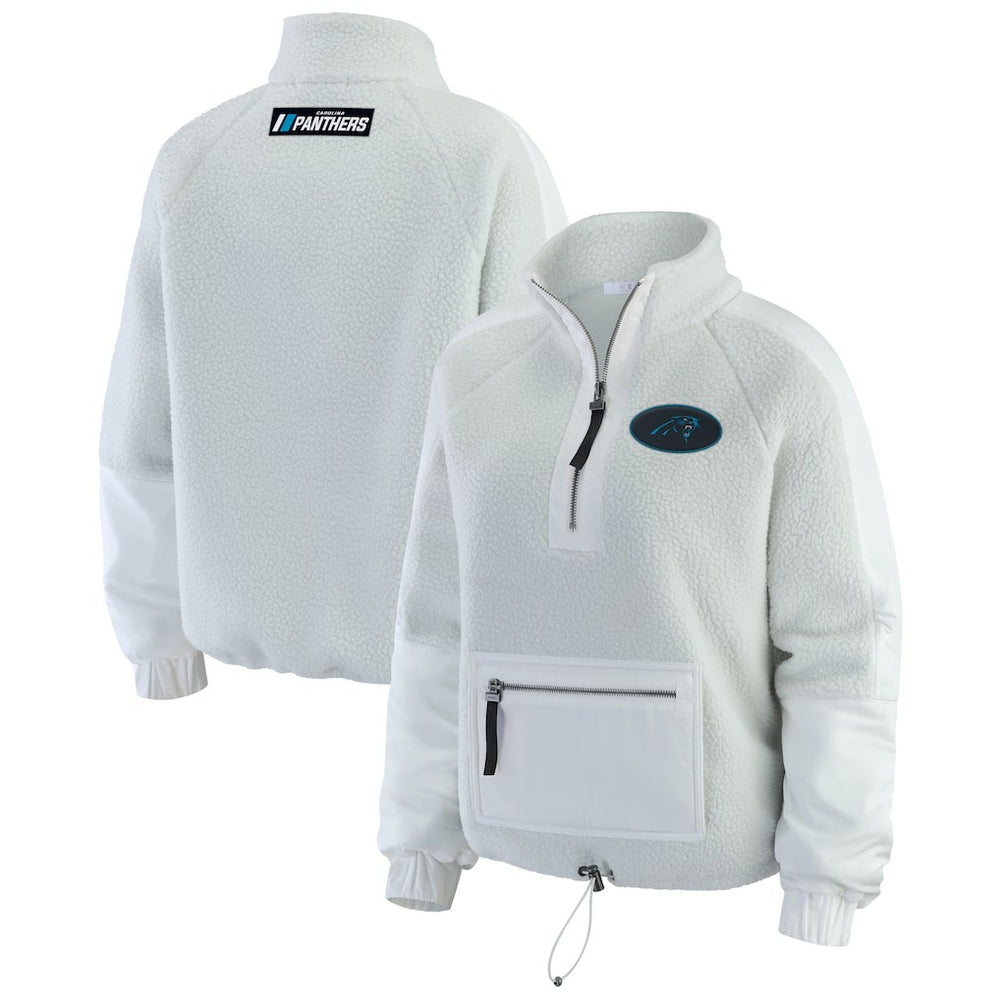 WEAR by Erin Andrews Women's Polar Fleece Half-Zip Jacket - Carolina Panthers