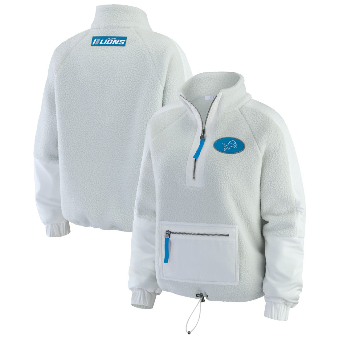 WEAR by Erin Andrews Women's Polar Fleece Half-Zip Jacket - Detroit Lions