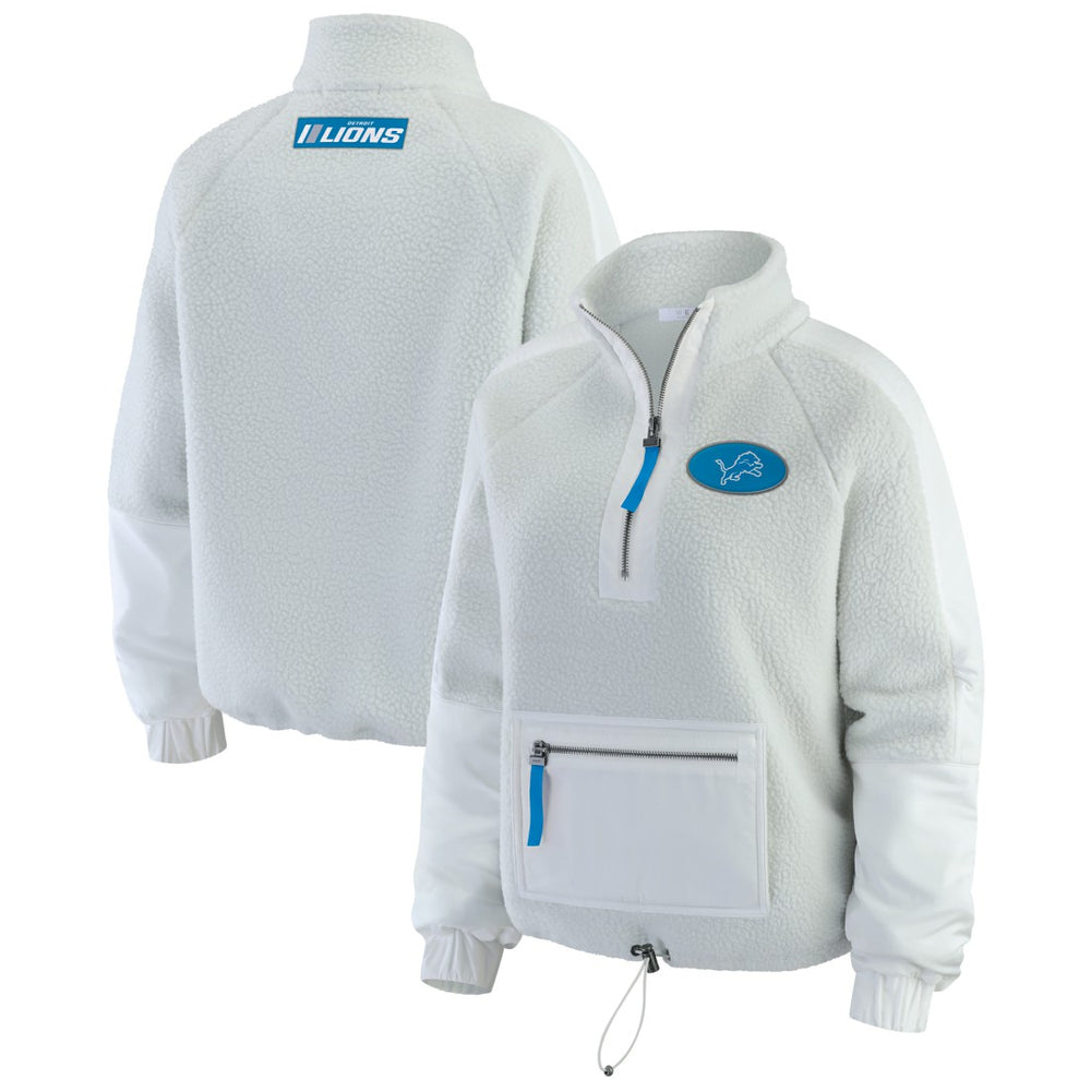 WEAR by Erin Andrews Women's Polar Fleece Half-Zip Jacket - Detroit Lions