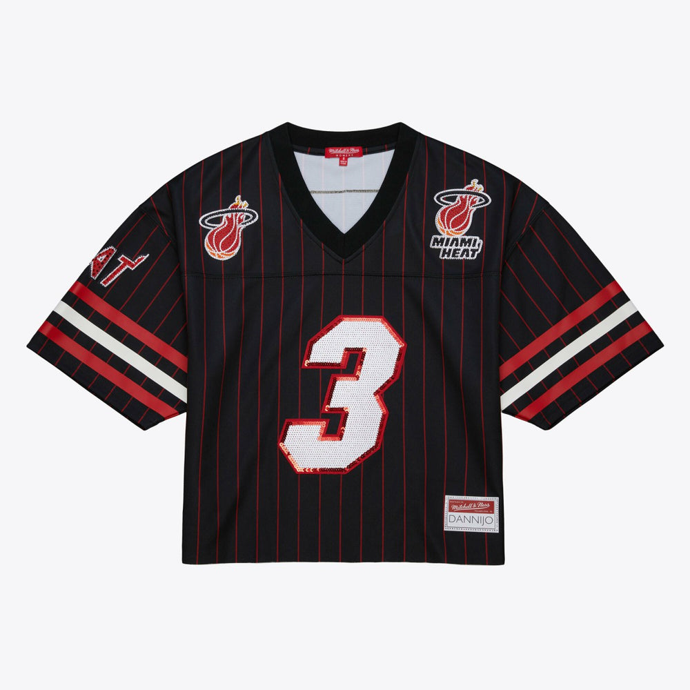 NBA Dwyane Wade Miami Heat x DANNIJO Women's Cropped Football Fashion Jersey