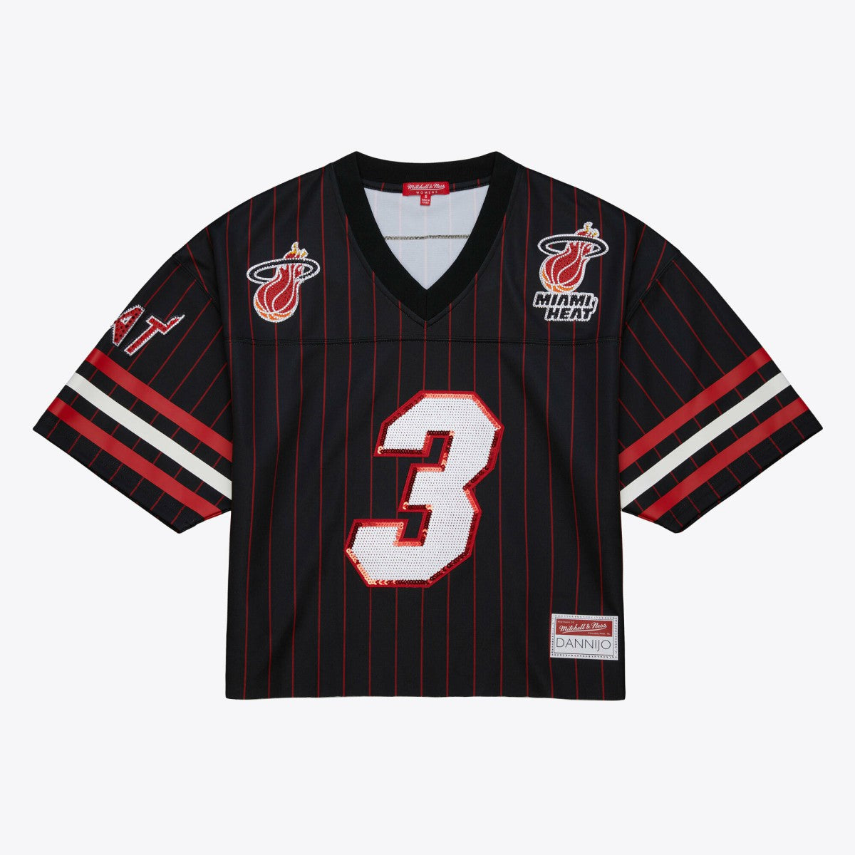 NBA Dwyane Wade Miami Heat x DANNIJO Women's Cropped Football Fashion Jersey