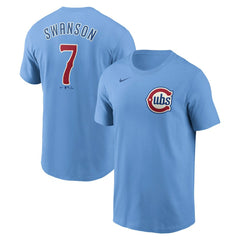 MLB Dansby Swanson Chicago Cubs Nike Fuse Name & Number T-Shirt