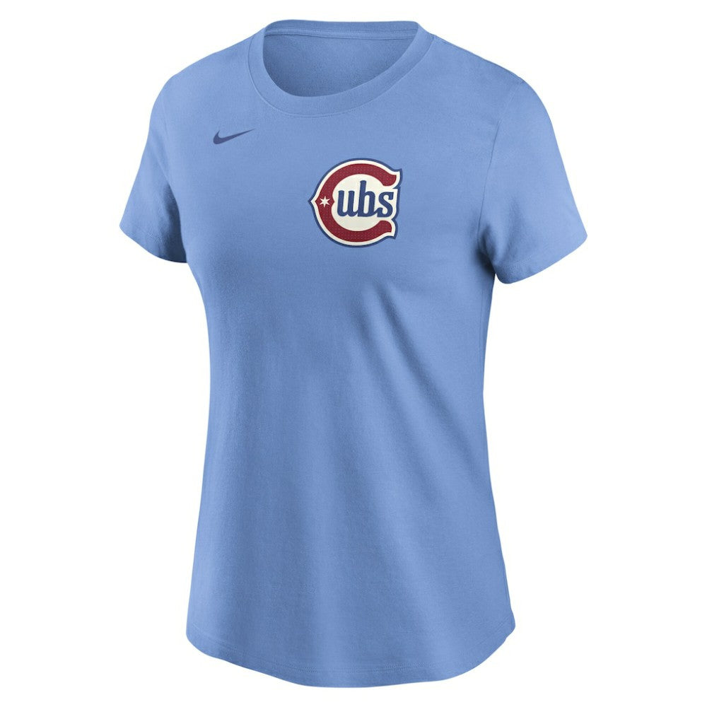 MLB Dansby Swanson Chicago Cubs Nike Women's Cooperstown Collection Fuse Name & Number T-Shirt