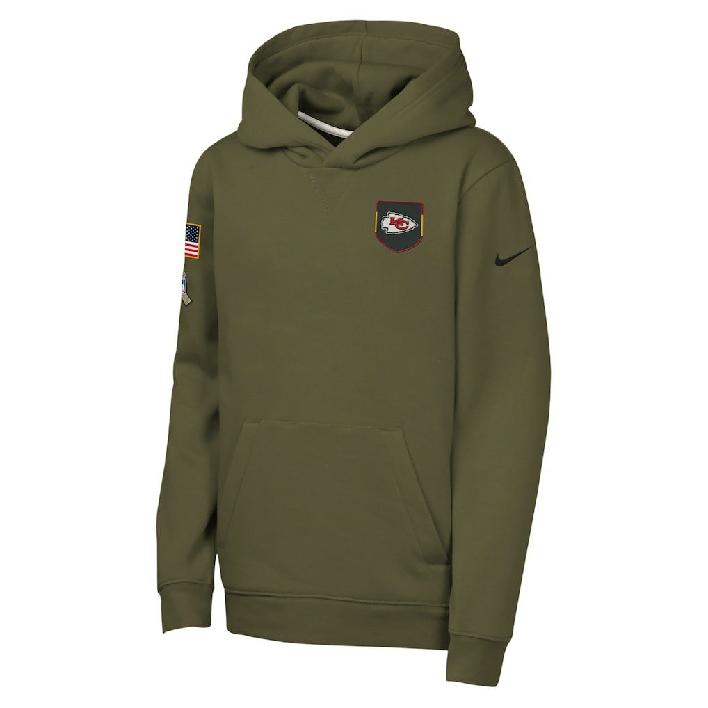 Youth 2025 Salute to Service Club Fleece Hoodie - Kansas City Chiefs