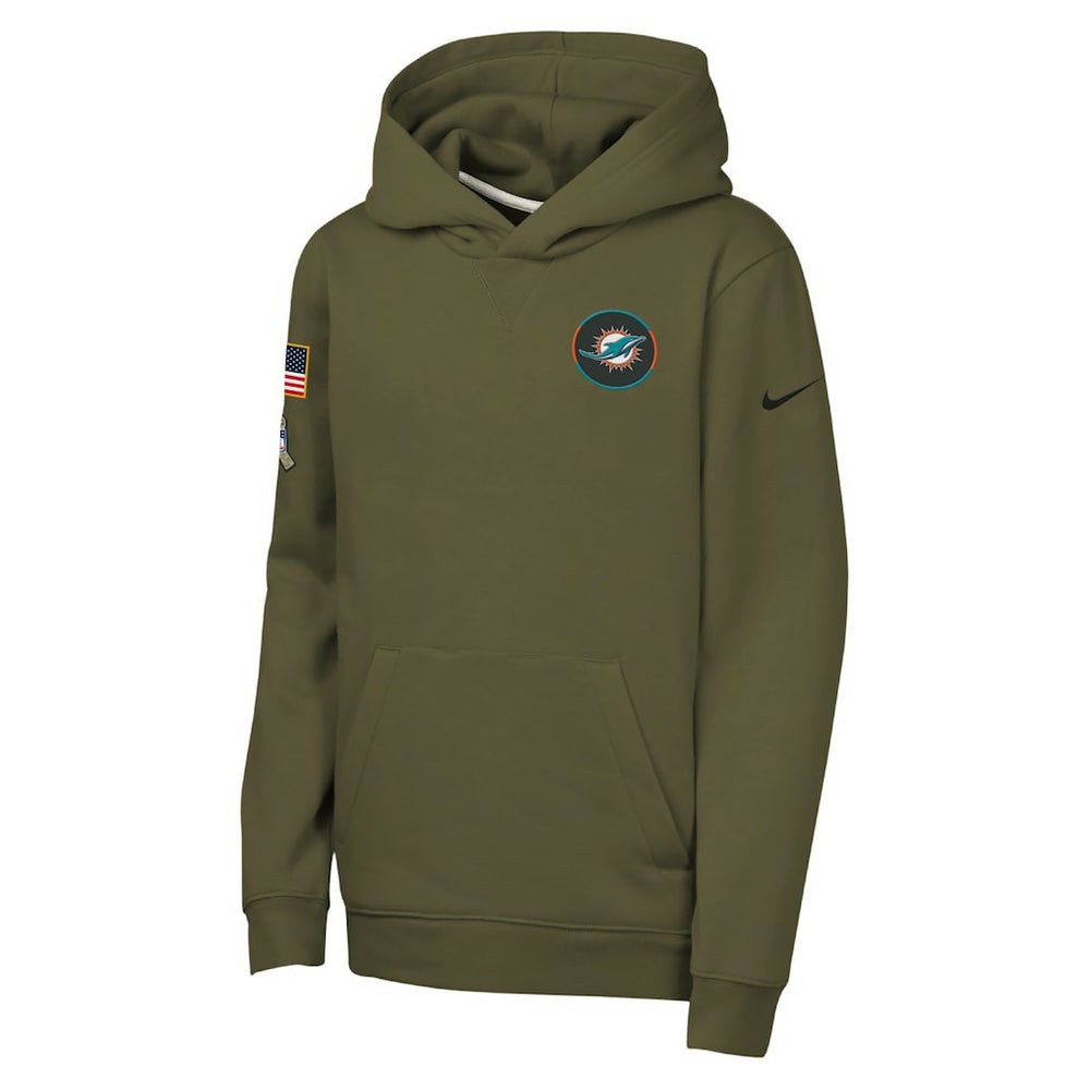 Youth 2025 Salute to Service Club Fleece Hoodie - Miami Dolphins