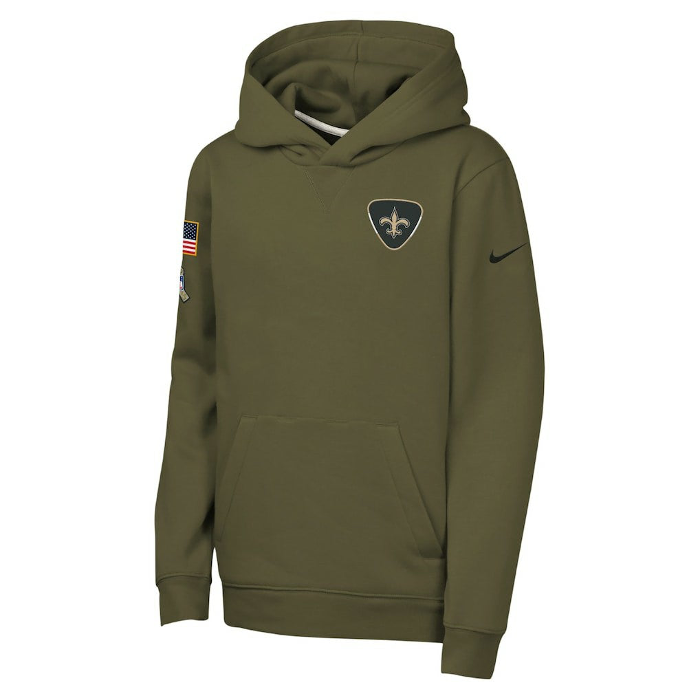 Youth 2025 Salute to Service Club Fleece Hoodie - New Orleans Saints