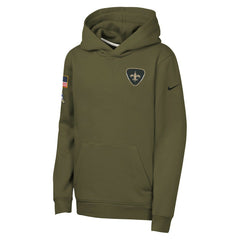Youth 2025 Salute to Service Club Fleece Hoodie - New Orleans Saints