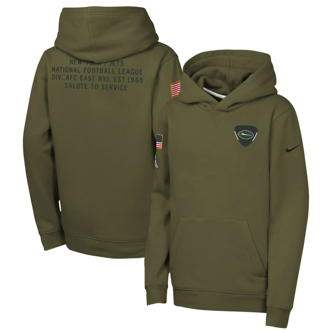 Youth 2025 Salute to Service Club Fleece Hoodie - New York Jets