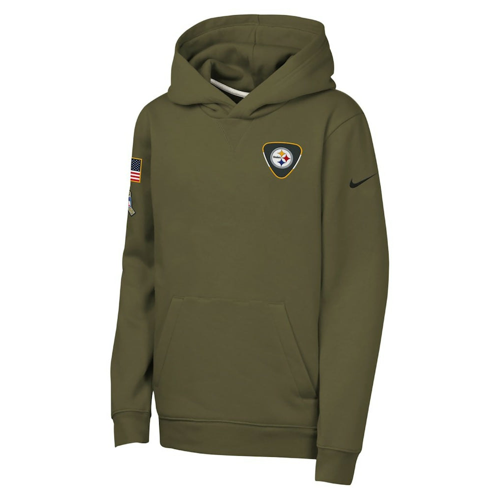 Youth 2025 Salute to Service Club Fleece Hoodie - Pittsburgh Steelers