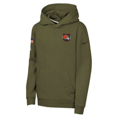 Youth 2025 Salute to Service Club Fleece Hoodie - Cleveland Browns
