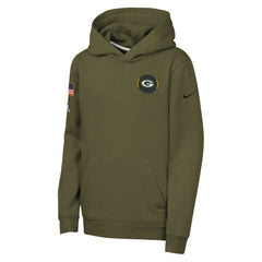 Youth 2025 Salute to Service Club Fleece Hoodie - Green Bay Packers
