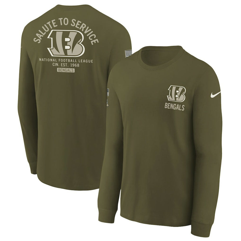 Youth 2025 Salute to Service Sideline Long Sleeve T-Shirt - Cincinnati Bengals