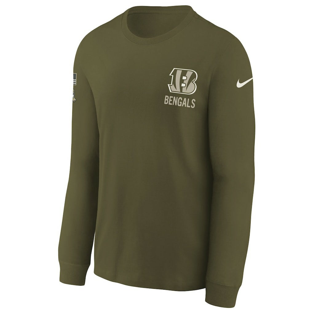 Youth 2025 Salute to Service Sideline Long Sleeve T-Shirt - Cincinnati Bengals