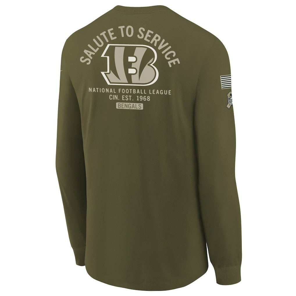 Youth 2025 Salute to Service Sideline Long Sleeve T-Shirt - Cincinnati Bengals