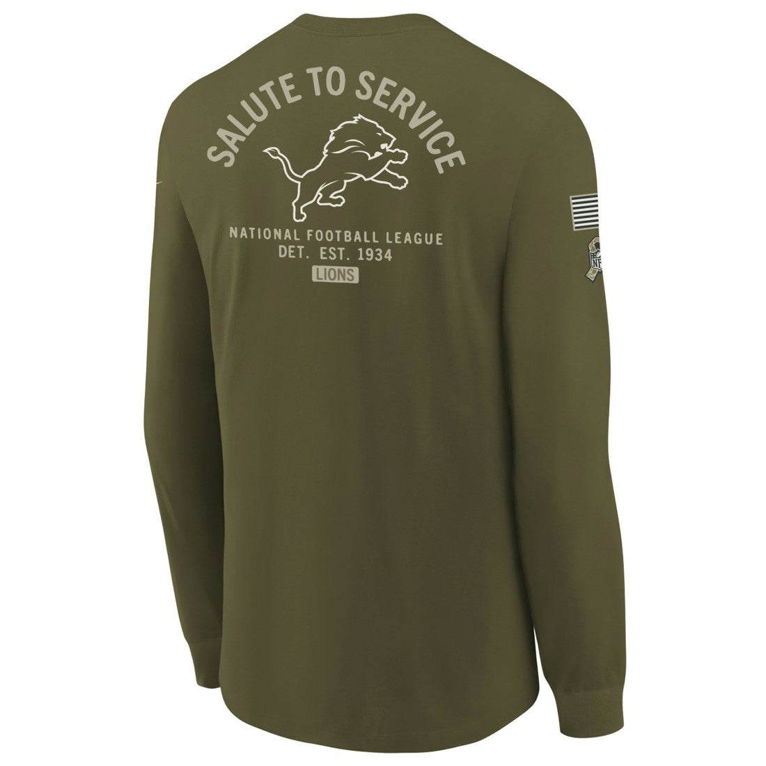 Youth 2025 Salute to Service Sideline Long Sleeve T-Shirt - Detroit Lions