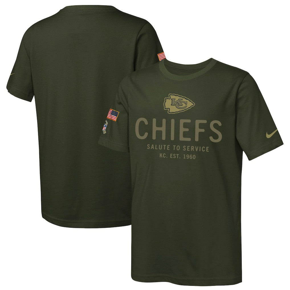 Youth 2025 Salute to Service Sideline Dri-FIT T-Shirt - Kansas City Chiefs