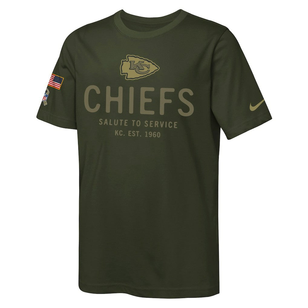 Youth 2025 Salute to Service Sideline Dri-FIT T-Shirt - Kansas City Chiefs