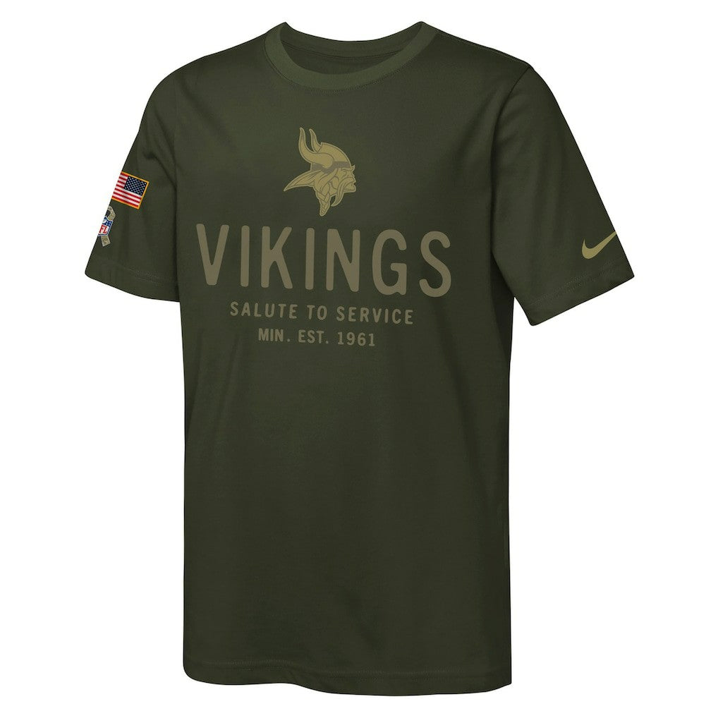 Youth 2025 Salute to Service Sideline Dri-FIT T-Shirt - Minnesota Vikings