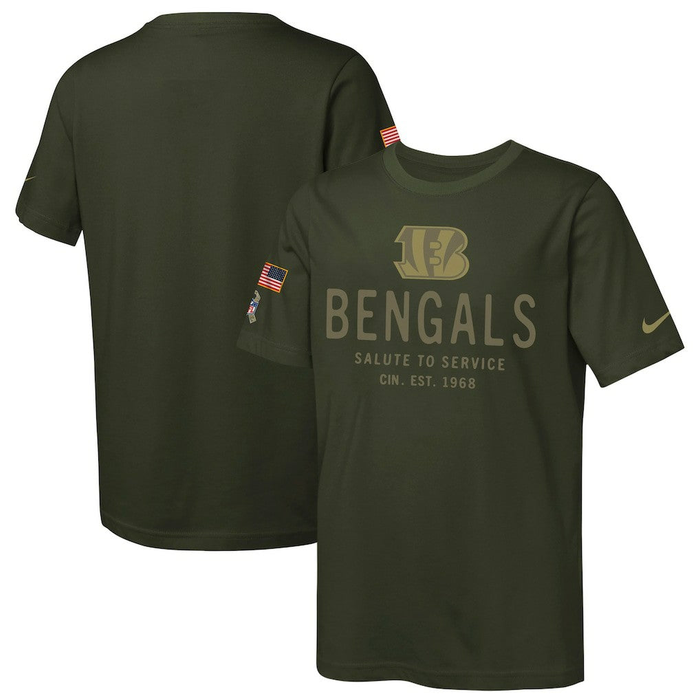 Youth 2025 Salute to Service Sideline Dri-FIT T-Shirt - Cincinnati Bengals