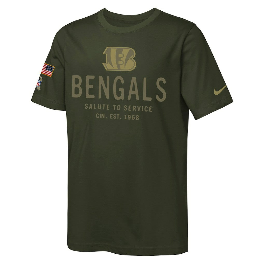 Youth 2025 Salute to Service Sideline Dri-FIT T-Shirt - Cincinnati Bengals