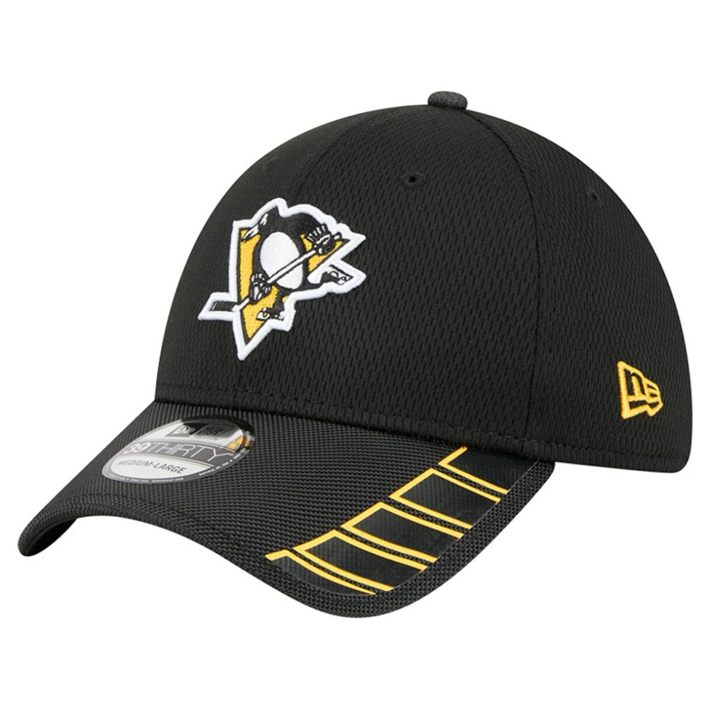 NHL Black Pittsburgh Penguins New Era Visor Hit 39THIRTY Flex Hat