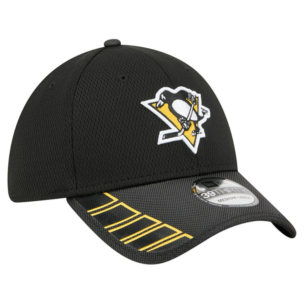 NHL Black Pittsburgh Penguins New Era Visor Hit 39THIRTY Flex Hat