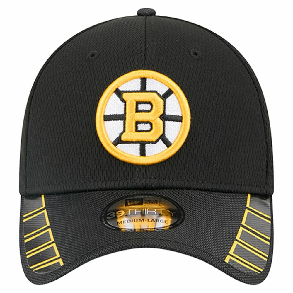 NHL Black Boston Bruins New Era Visor Hit 39THIRTY Flex Hat