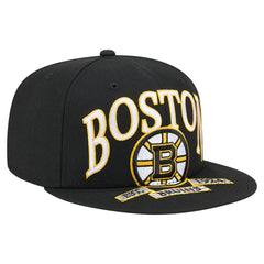 NHL Black Boston Bruins New Era Oversized Vintage Arch 59Fifty Fitted Hat