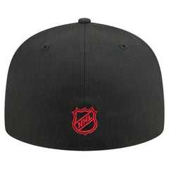 NHL Black Chicago Blackhawks New Era Oversized Vintage Arch 59Fifty Fitted Hat