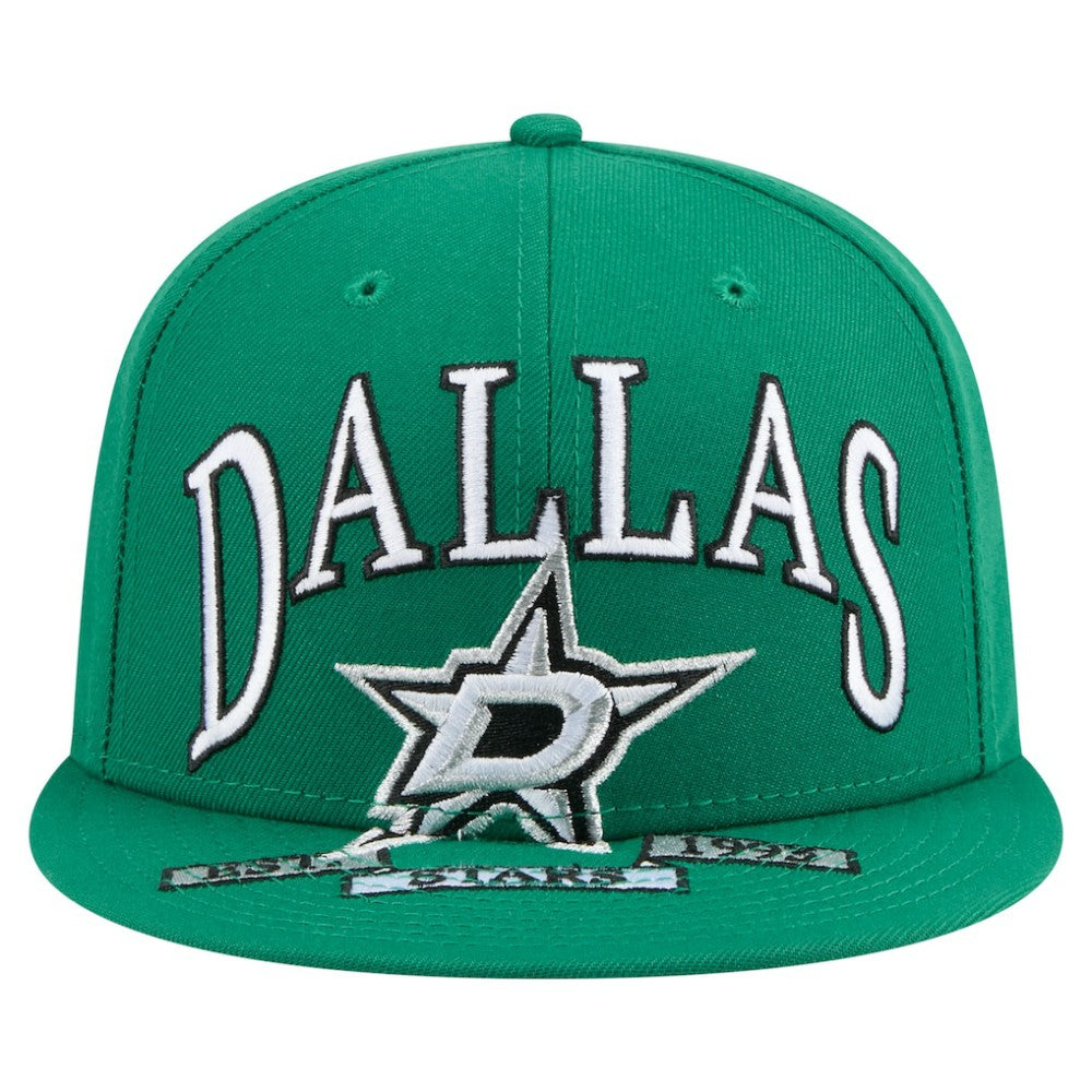 NHL Kelly Green Dallas Stars New Era Oversized Vintage Arch 59Fifty Fitted Hat