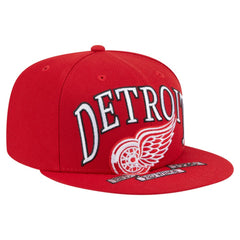 NHL Red Detroit Red Wings New Era Oversized Vintage Arch 59Fifty Fitted Hat