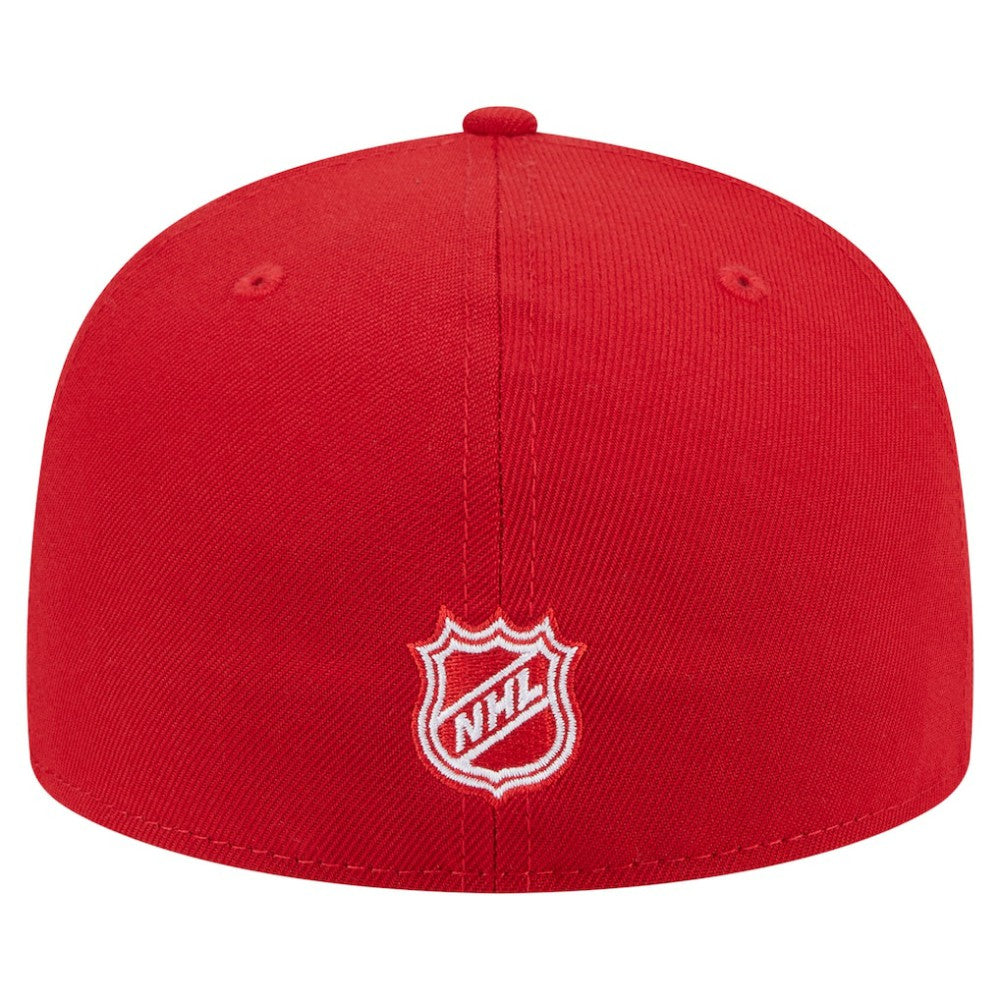 NHL Red Detroit Red Wings New Era Oversized Vintage Arch 59Fifty Fitted Hat