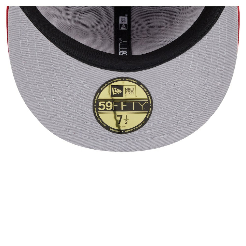 NHL Red Detroit Red Wings New Era Oversized Vintage Arch 59Fifty Fitted Hat