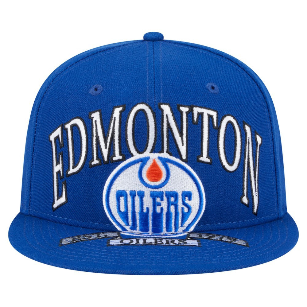 NHL Royal Edmonton Oilers New Era Oversized Vintage Arch 59Fifty Fitted Hat