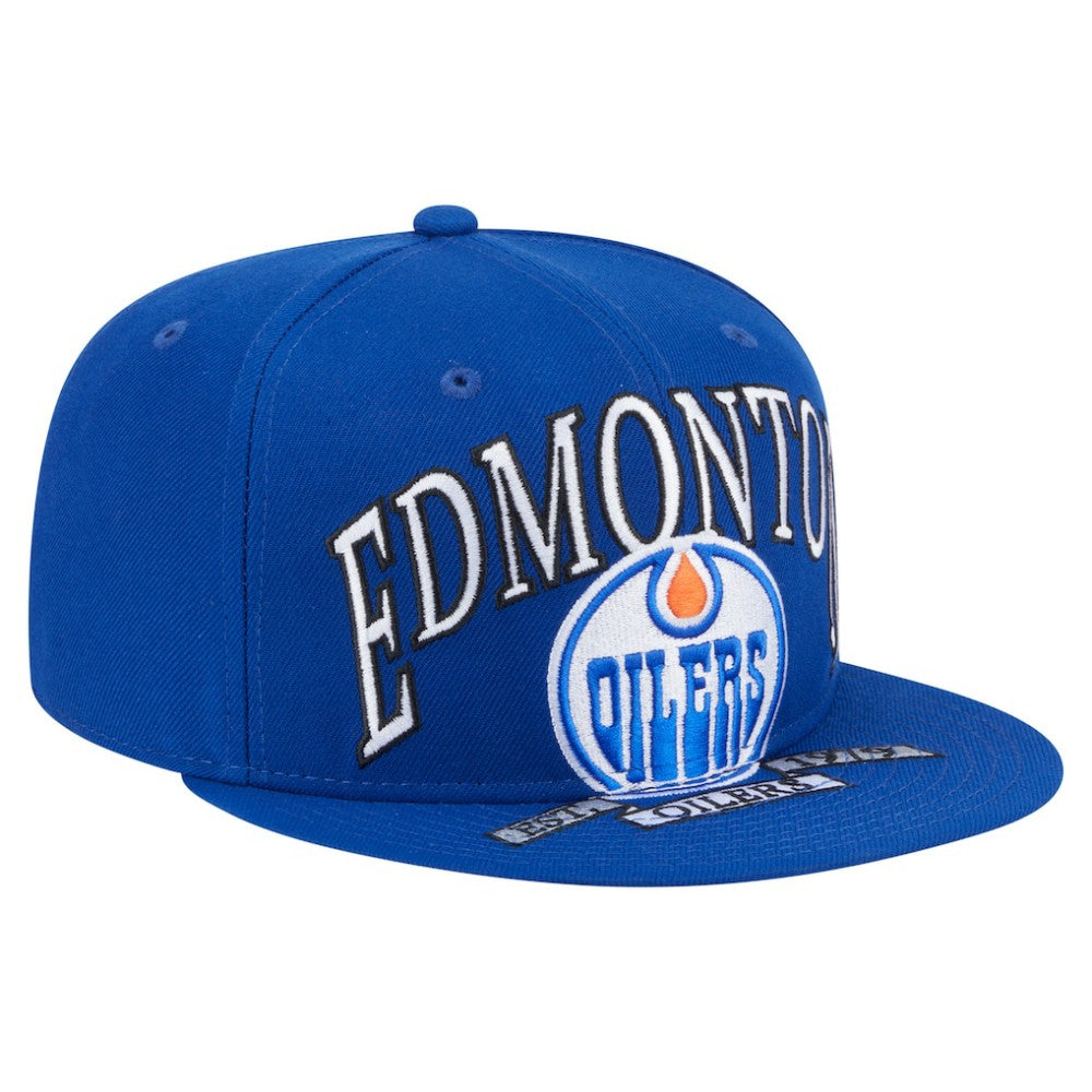 NHL Royal Edmonton Oilers New Era Oversized Vintage Arch 59Fifty Fitted Hat