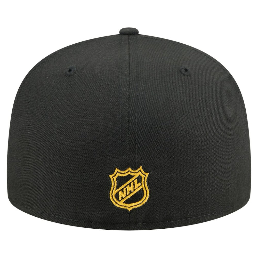NHL Black Pittsburgh Penguins New Era Oversized Vintage Arch 59Fifty Fitted Hat