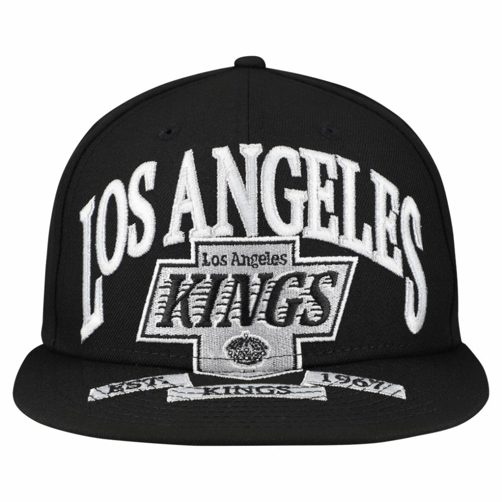 NHL Black Los Angeles Kings New Era Oversized Vintage Arch 59Fifty Fitted Hat