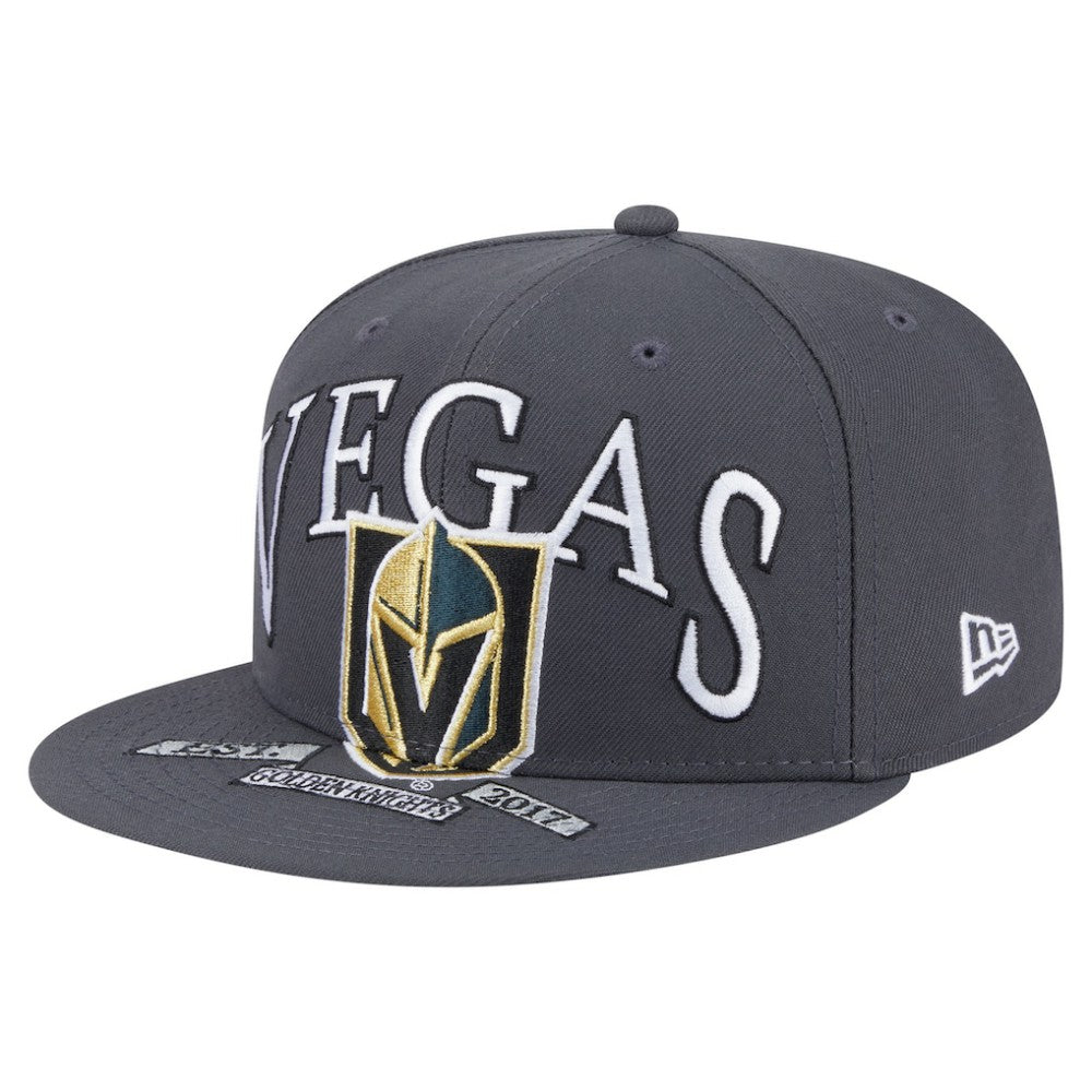 NHL Gray Vegas Golden Knights New Era Oversized Vintage Arch 59Fifty Fitted Hat