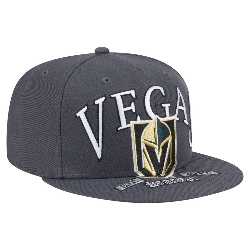 NHL Gray Vegas Golden Knights New Era Oversized Vintage Arch 59Fifty Fitted Hat