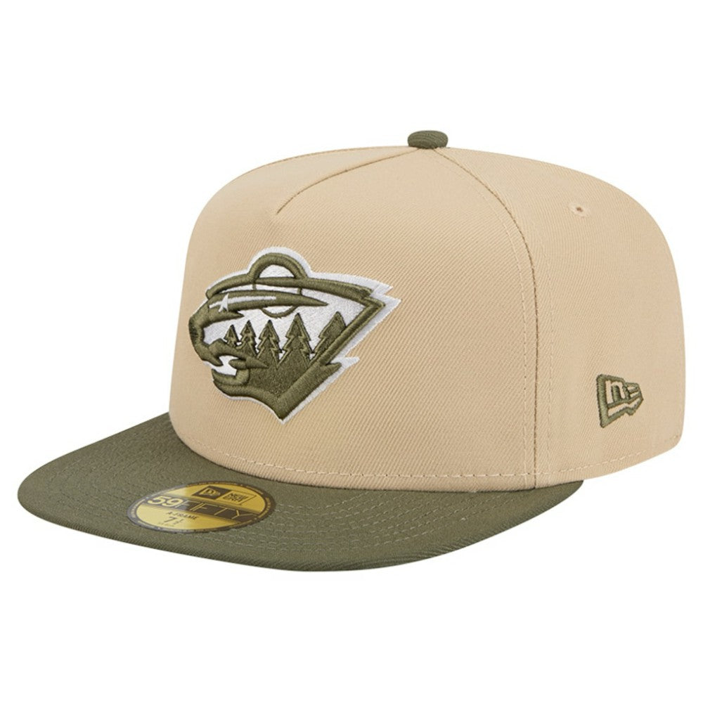 NHL Tan/Olive Minnesota Wild New Era Color Pack Two-Tone 59FIFTY A-Frame Fitted Hat