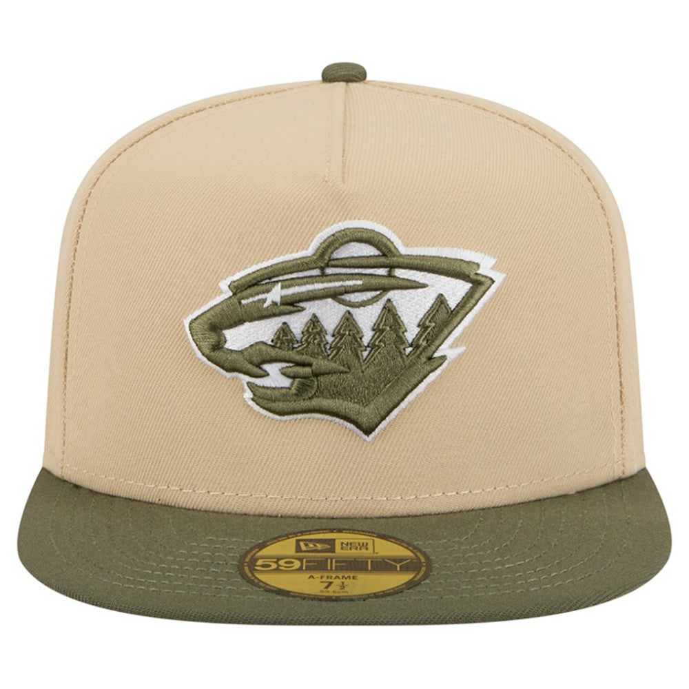 NHL Tan/Olive Minnesota Wild New Era Color Pack Two-Tone 59FIFTY A-Frame Fitted Hat