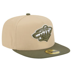 NHL Tan/Olive Minnesota Wild New Era Color Pack Two-Tone 59FIFTY A-Frame Fitted Hat